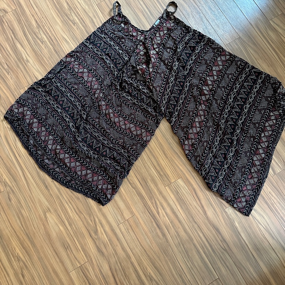 Black and Rust coloured  Patterned Wide-Leg Pants/onsie